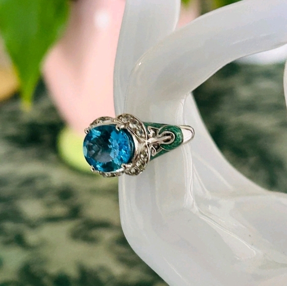 Rare Victoria Wieck Blue Topaz Ring - Picture 3 of 8